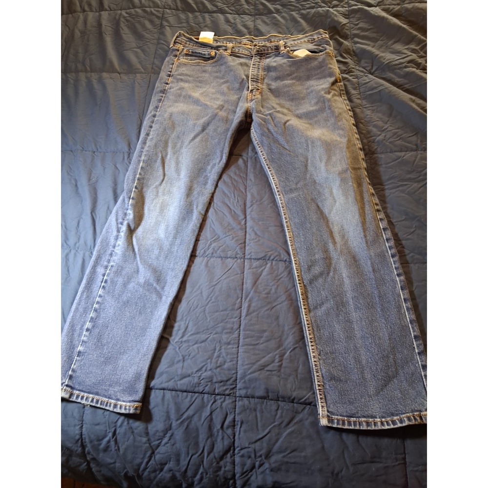 Levis 505 Jeans Mens 38x30 Regular Fit Straight Leg Denim Cotton Medium Wash